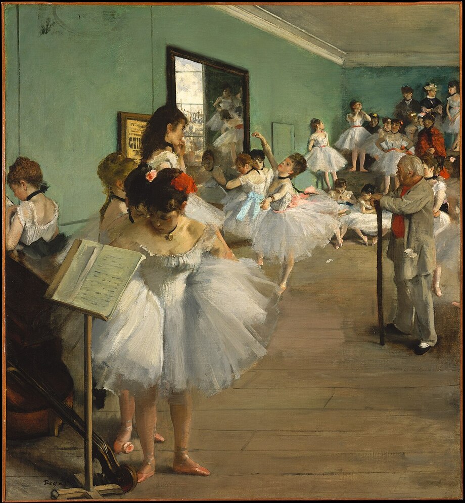 «La clase de baile» de Edgar Degas: una clase con varias personas practicando